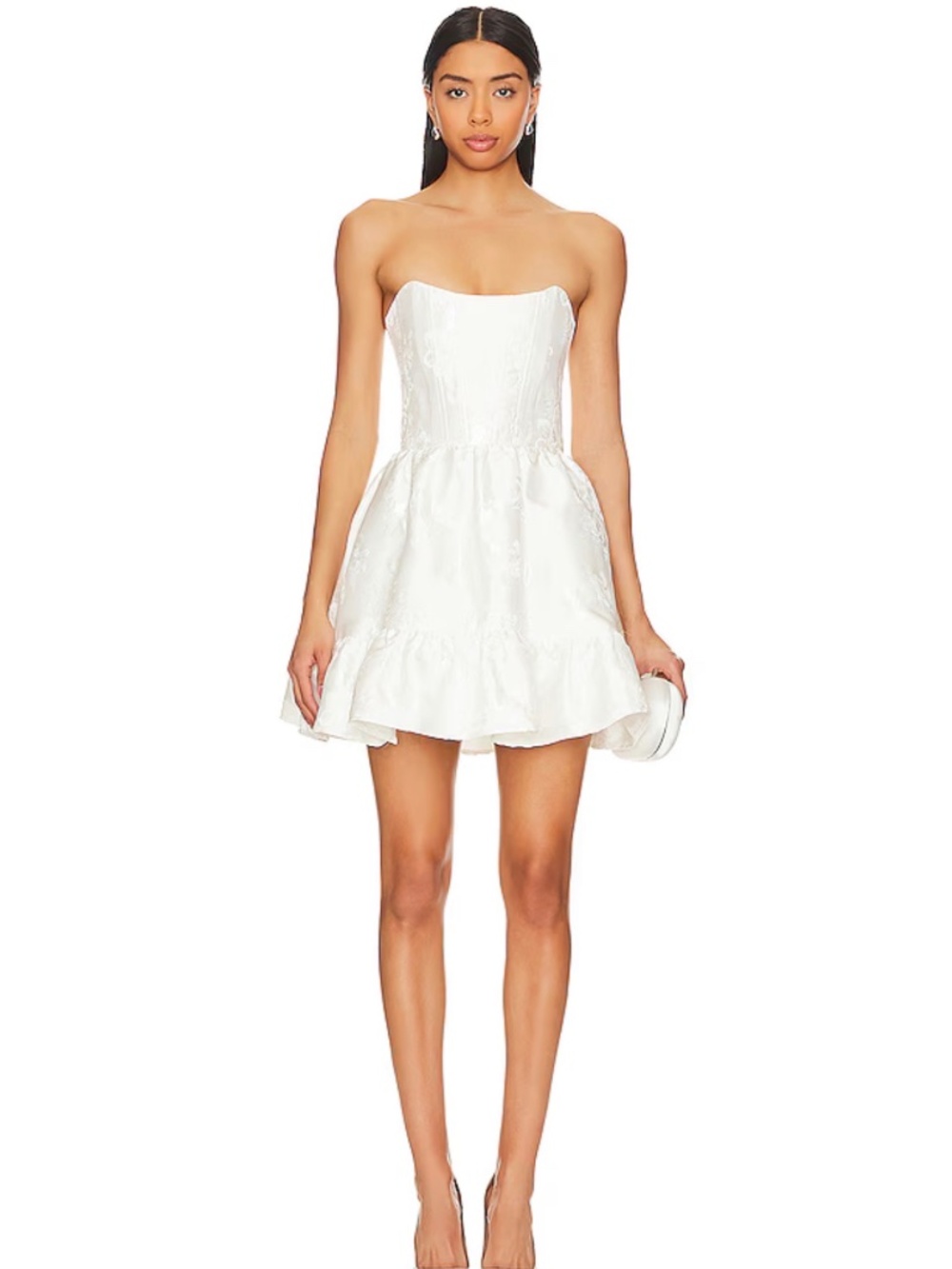 NWT Ginny Corset Mini Dress in White Baroque Floral